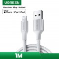 UGreen Alu Case Braided Charging and Sync Data Cable USB to Lightning 1m - Silver