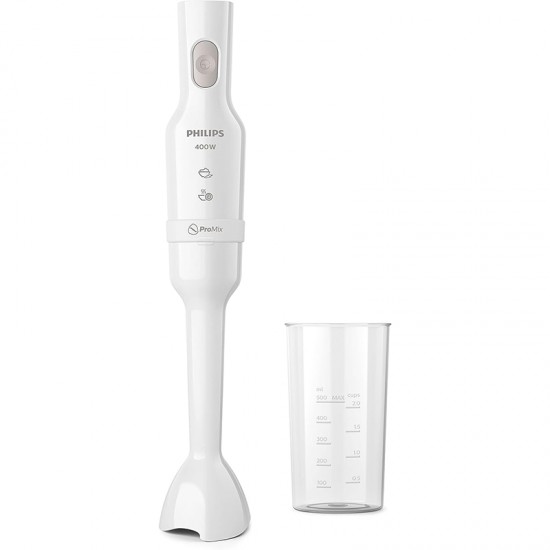 Philips ProMix Hand Blender 3000 Series, 400 W Motor, Beaker Included, Compact, White