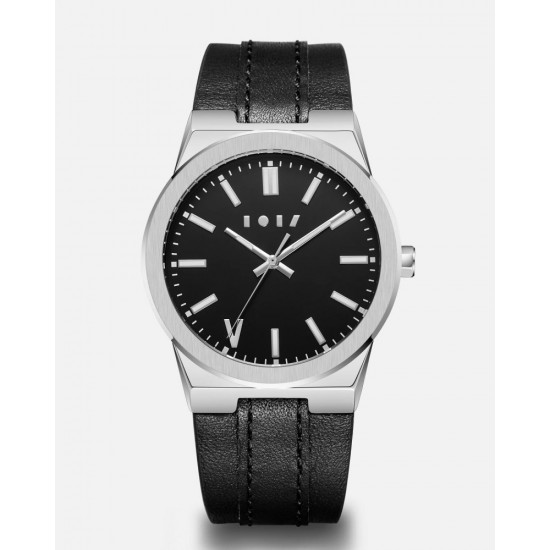 Black -color men's leather watch | Ann
