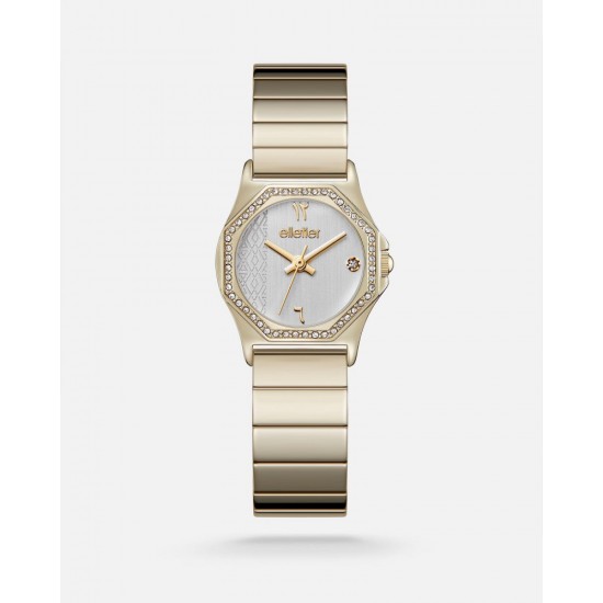 Women\'s watch with a golden steel bracelet