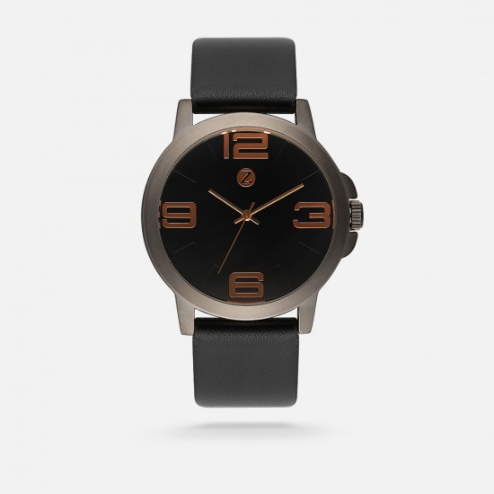A watch for men with a black skin walk
