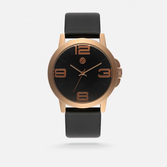 A watch for men with a black skin walk