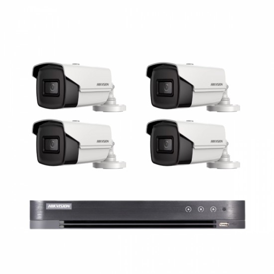 4Cameras - 8 Megapixel - Outdoor, Night Vision 60 Meters, with 4-Channel Recording Device (HD)
