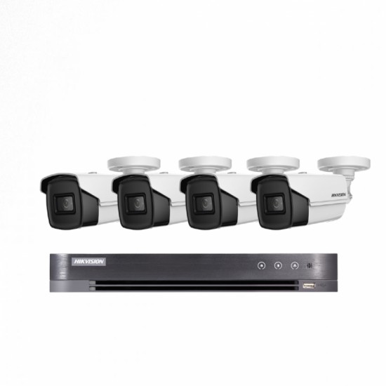 4Cameras - 8 Megapixel - Outdoor, Night Vision 60 Meters, with 4-Channel Recording Device (HD)

